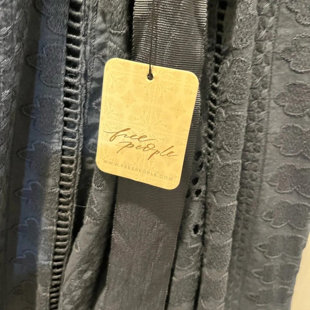 Free People Mikayla Ruffled V-Neck Jumpsuit in Midnight - Picture 9 of 13